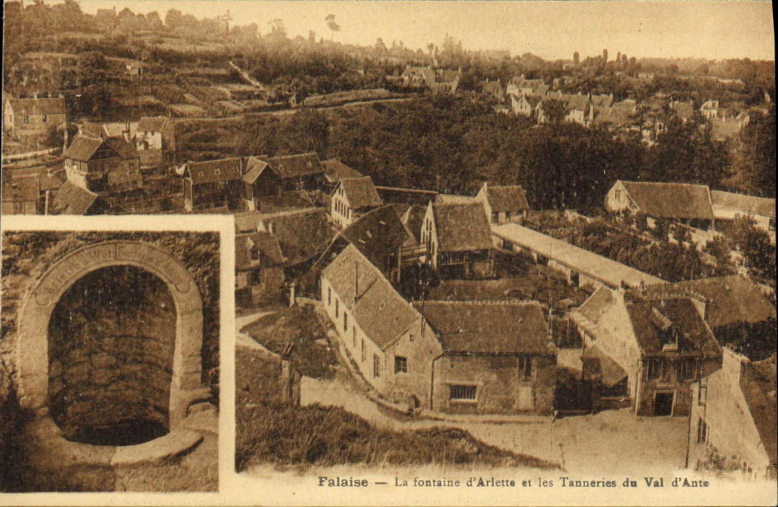 VINTAGE POSTCARD Cliff the Fountain D Arlette and Tanneries of the Valley D Ante