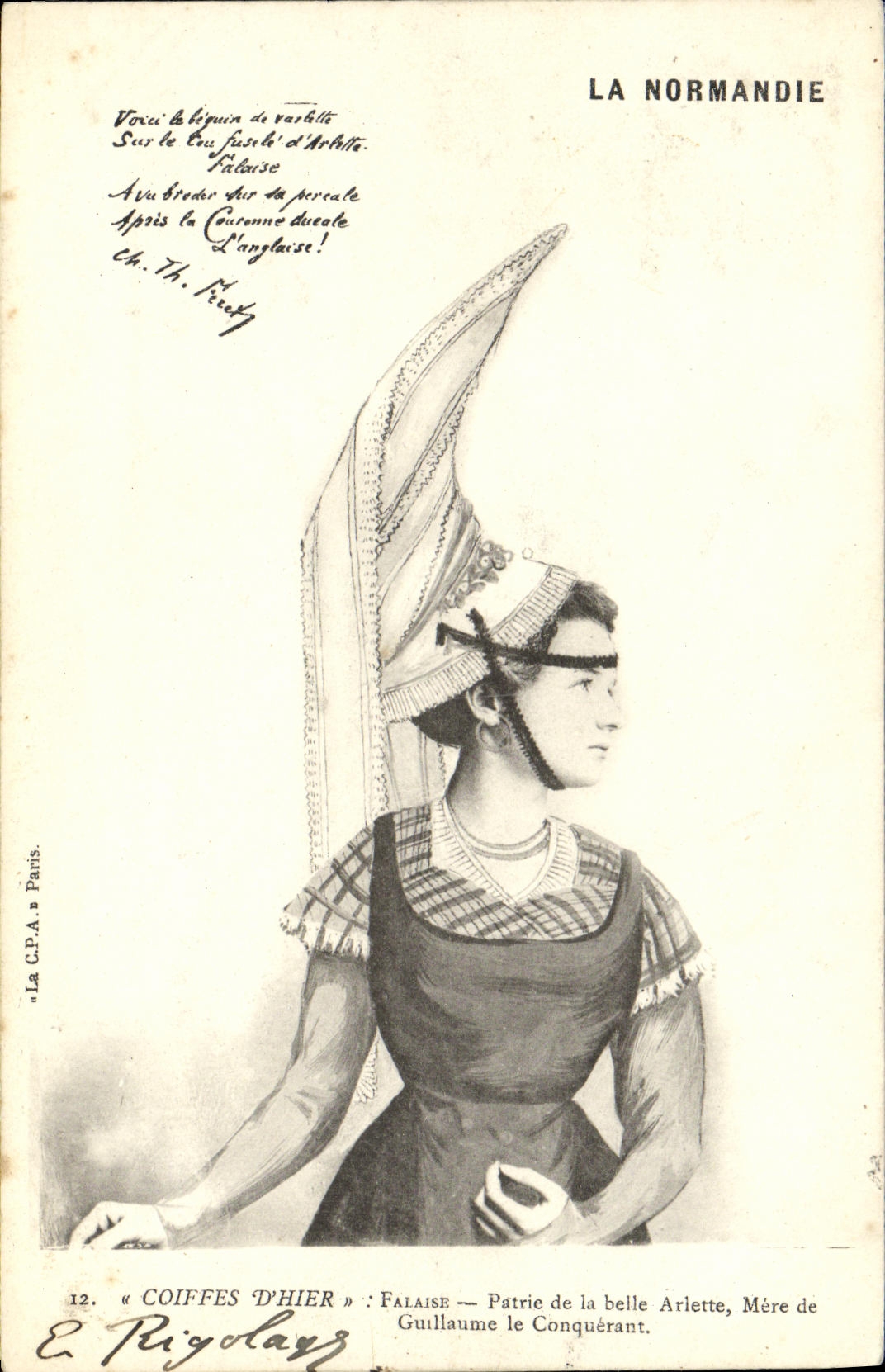 CPA Coiffes D Hier Falaise Patrie de la belle Arlette Mere de Guillaume le Conquerant Folklore 