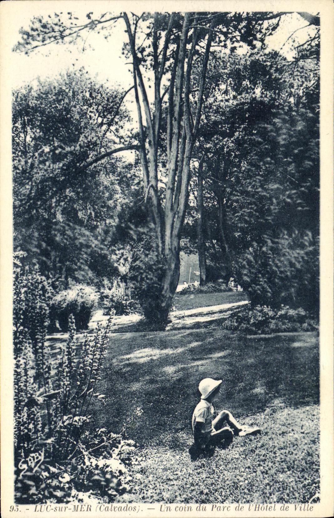POSTAL Lucas de la VENDIMIA en el mar una esquina del parque de L ayuntamiento