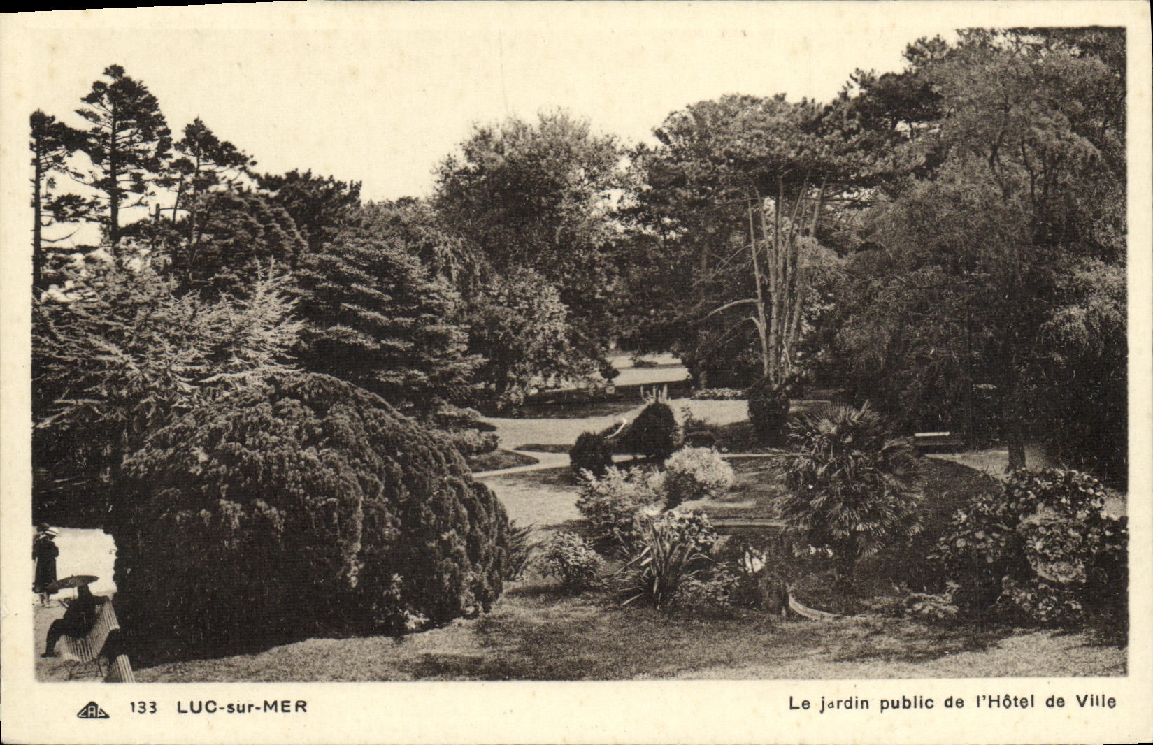 CPA Luc sur Mer Le Jardin Public de l hotel de Ville