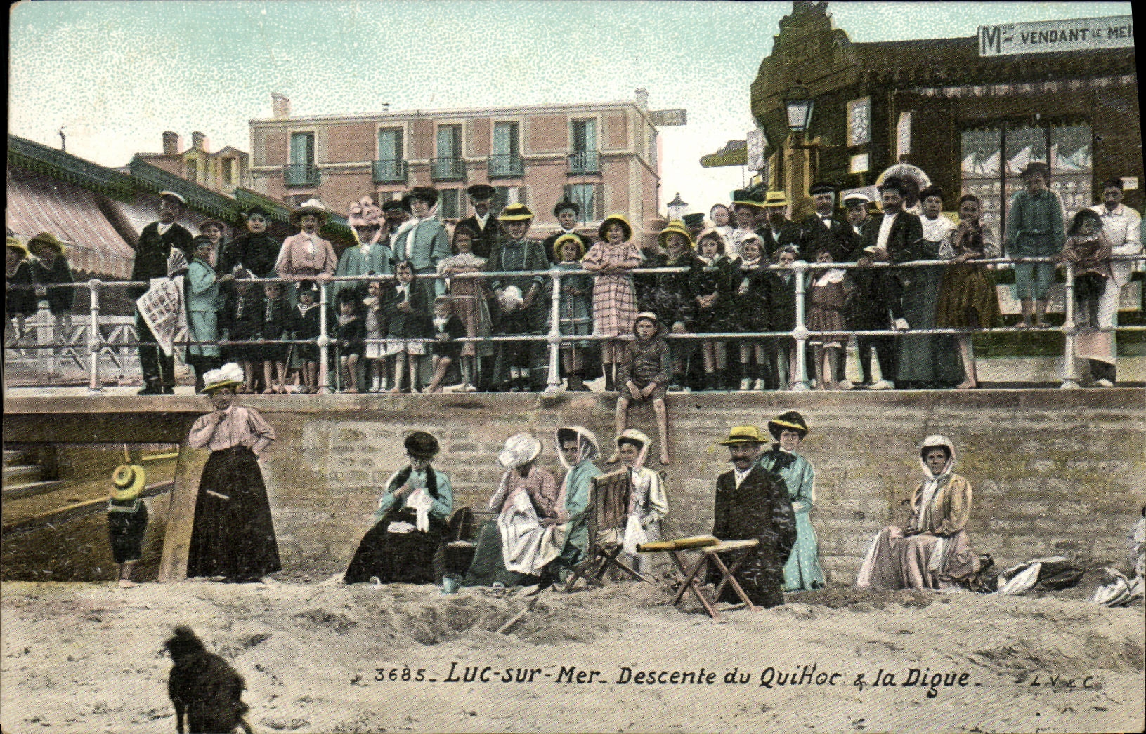 POSTAL Lucas de la VENDIMIA en la pendiente del mar de Quihoc y de la presa