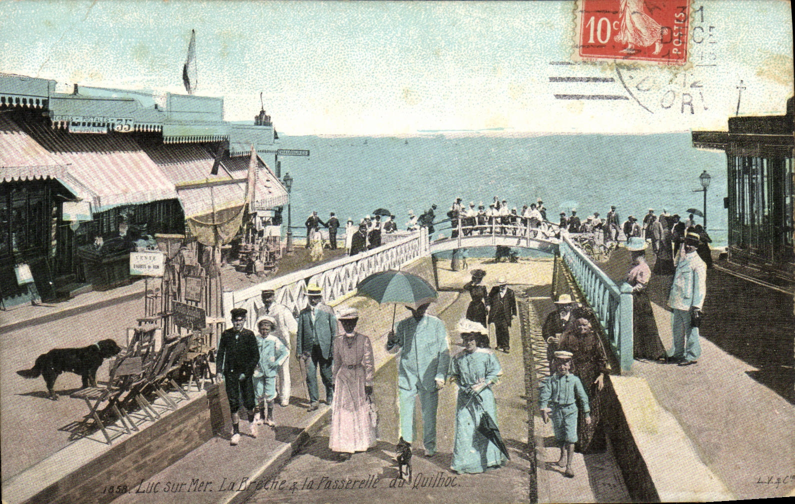 POSTAL Lucas de la VENDIMIA en el mar la abertura y la pasarela de Quihoc