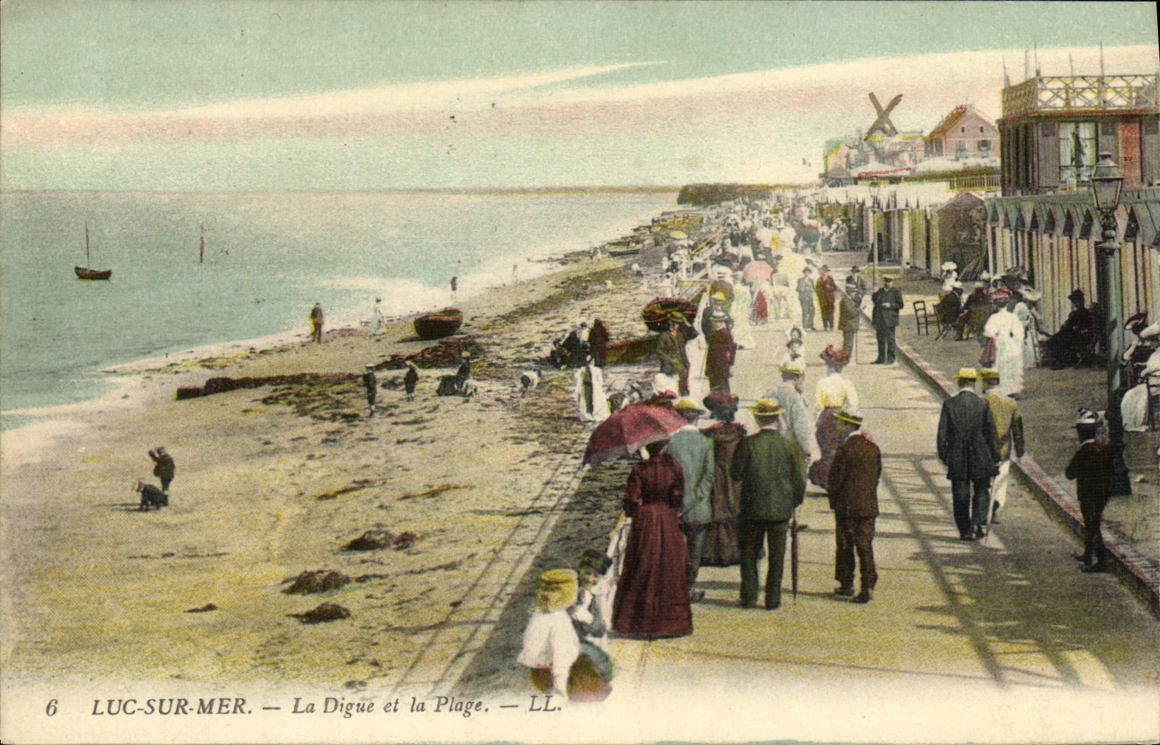 POSTAL Lucas de la VENDIMIA en el mar la presa y la playa