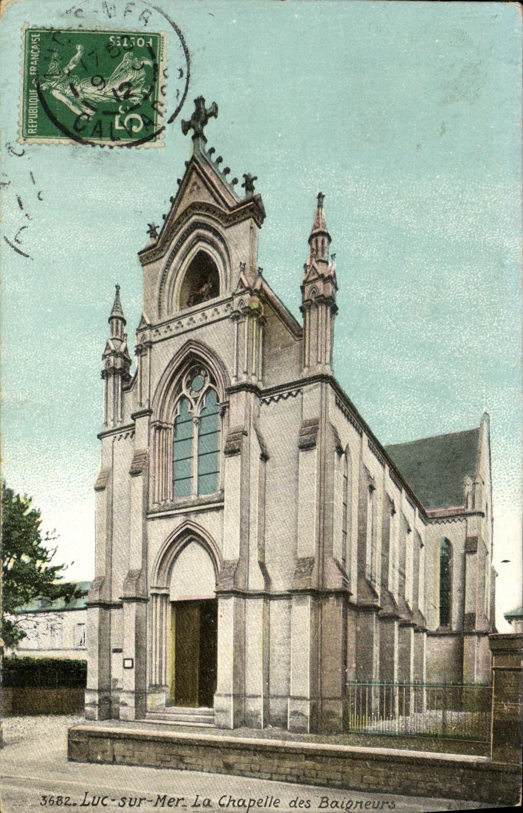 POSTAL Lucas de la VENDIMIA en el mar La Chapelle de los banistas