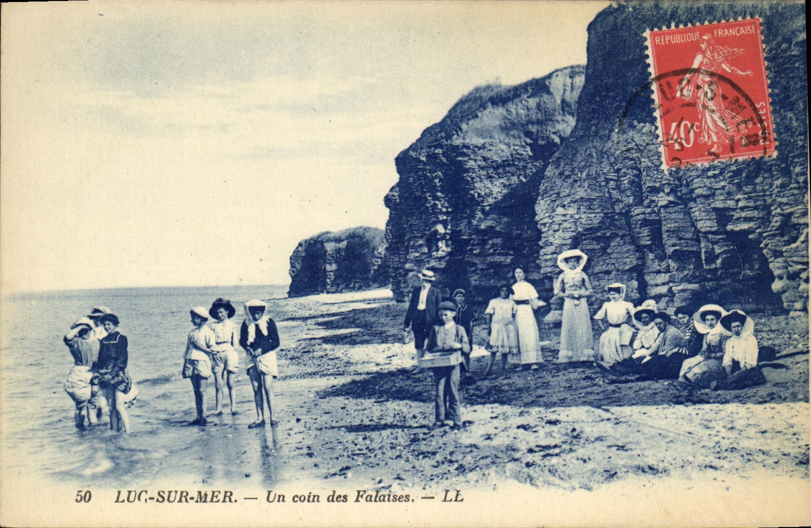 POSTAL Lucas de la VENDIMIA en el mar una esquina de acantilados