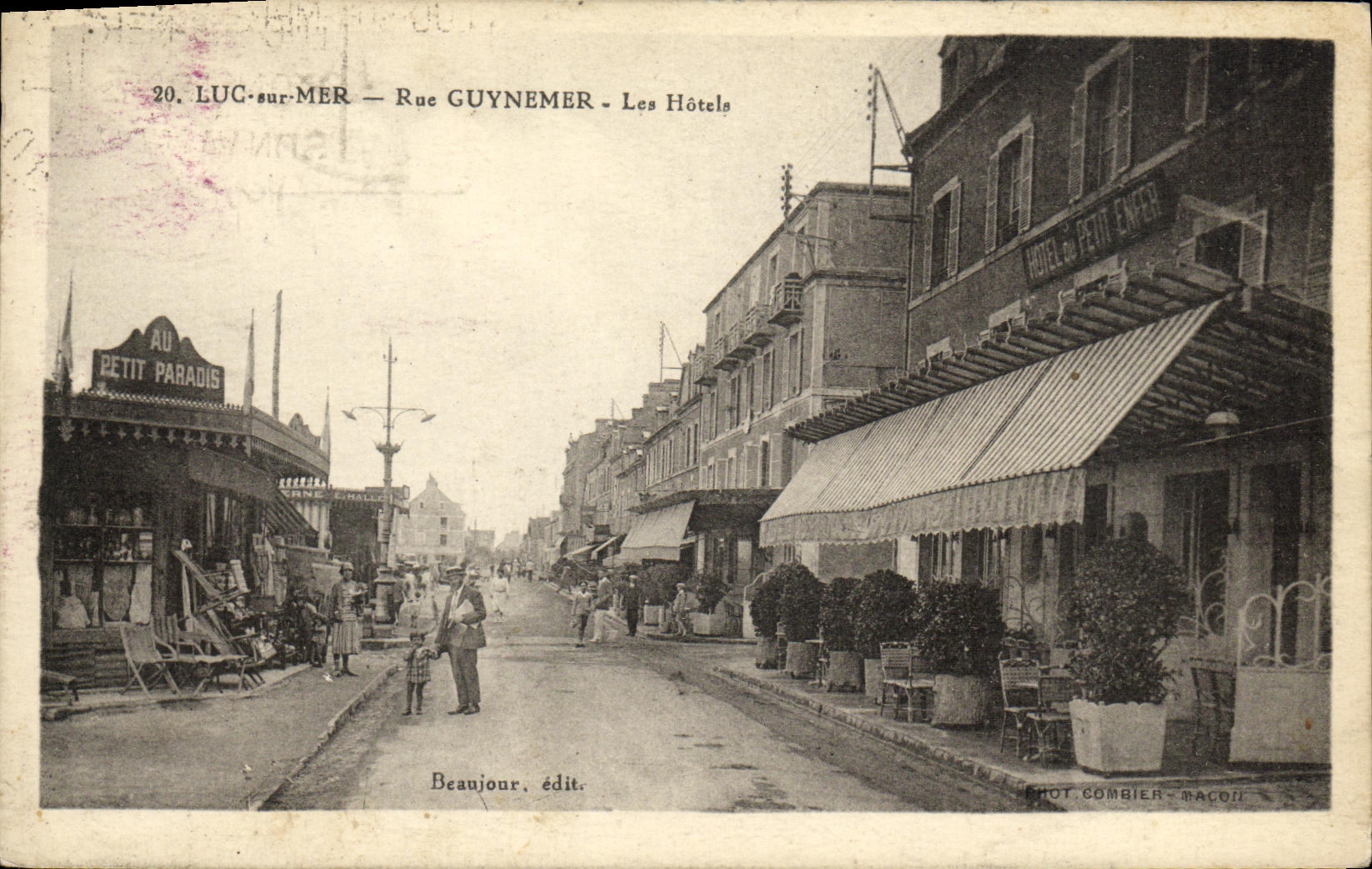 POSTAL Lucas de la VENDIMIA en los hoteles de Ruc Guynemer del mar con el pequeno hotel del paraiso del pequeno infierno