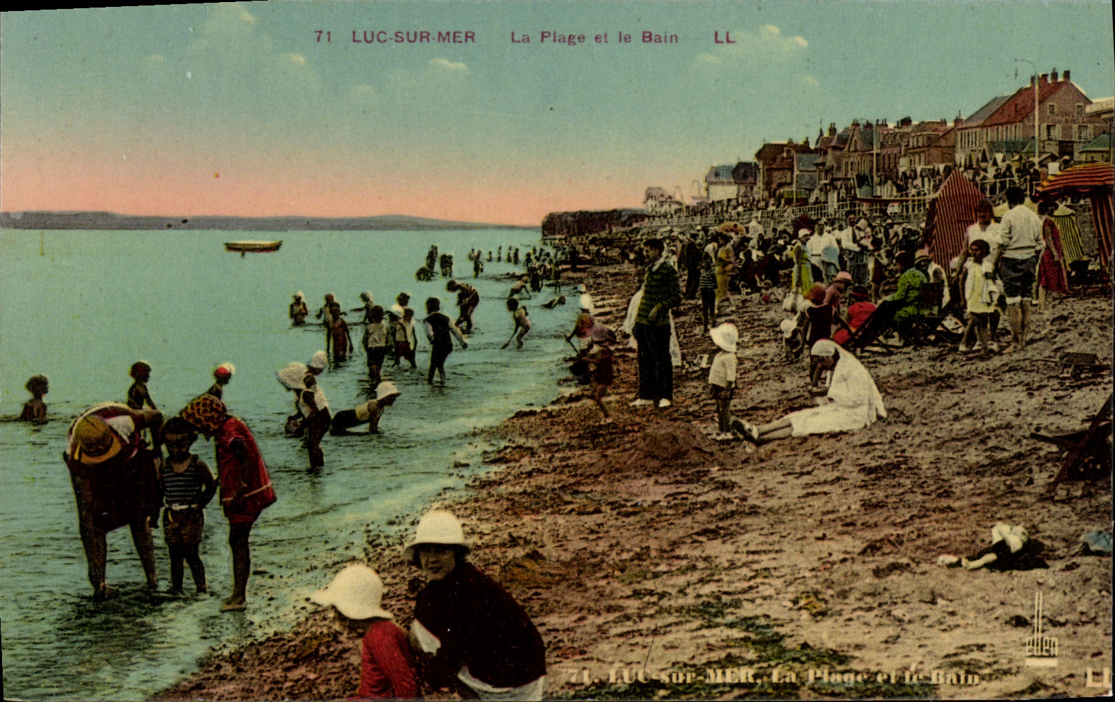 POSTAL Lucas de la VENDIMIA en el mar la playa y el bano