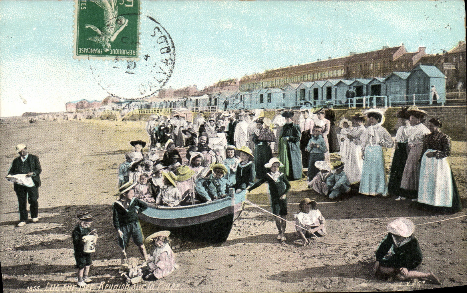 POSTAL Lucas de la VENDIMIA en la reunion del mar sobre los ninos de la playa