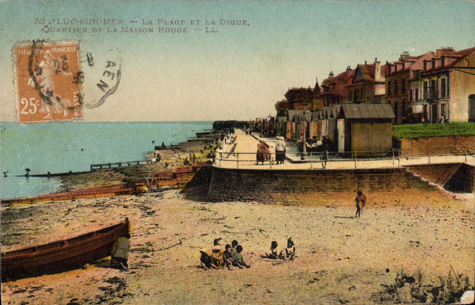 POSTAL Lucas de la VENDIMIA en el mar la playa y el districto de la presa de la casa roja
