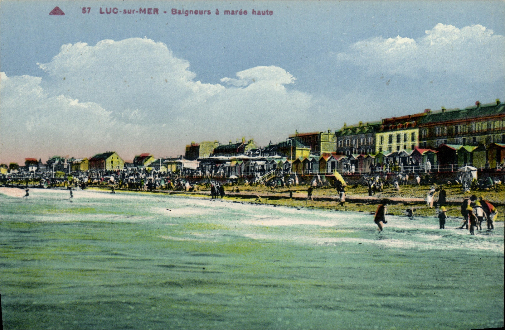 La POSTAL Lucas de la VENDIMIA en los banistas de Mer tiene alta marea