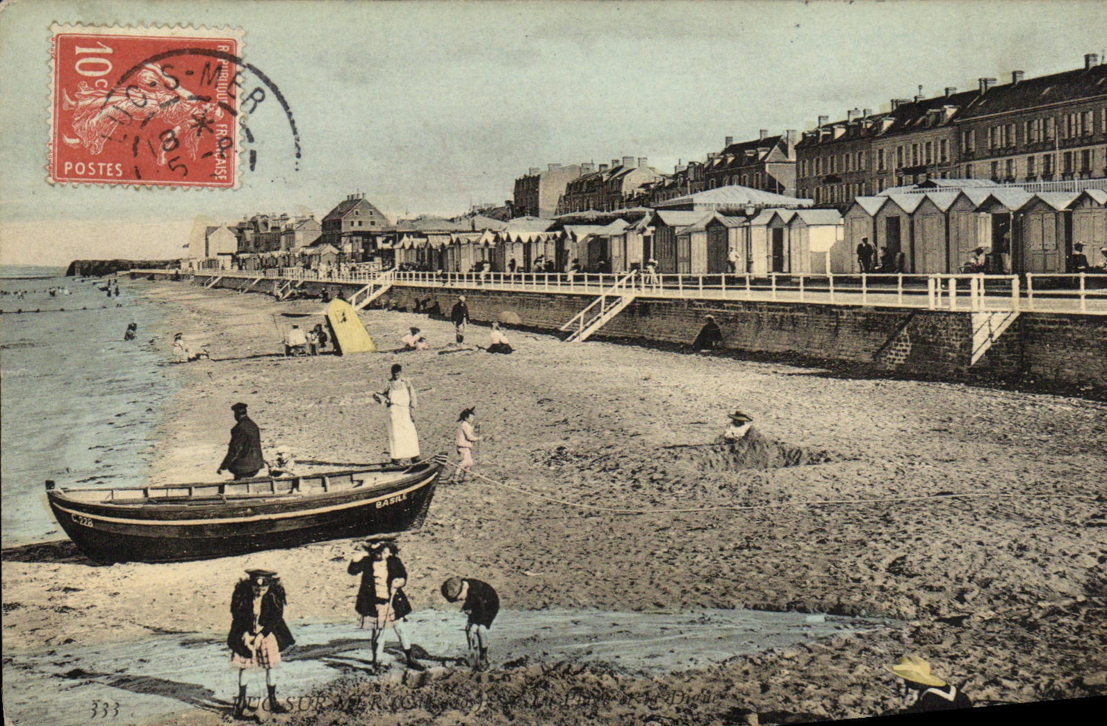 POSTAL Lucas de la VENDIMIA en el mar los ninos de la playa