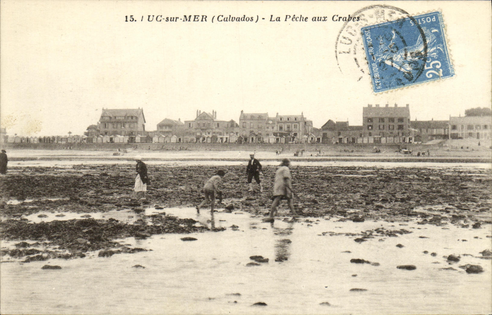 POSTAL Lucas de la VENDIMIA en la pesca en mar con los cangrejos