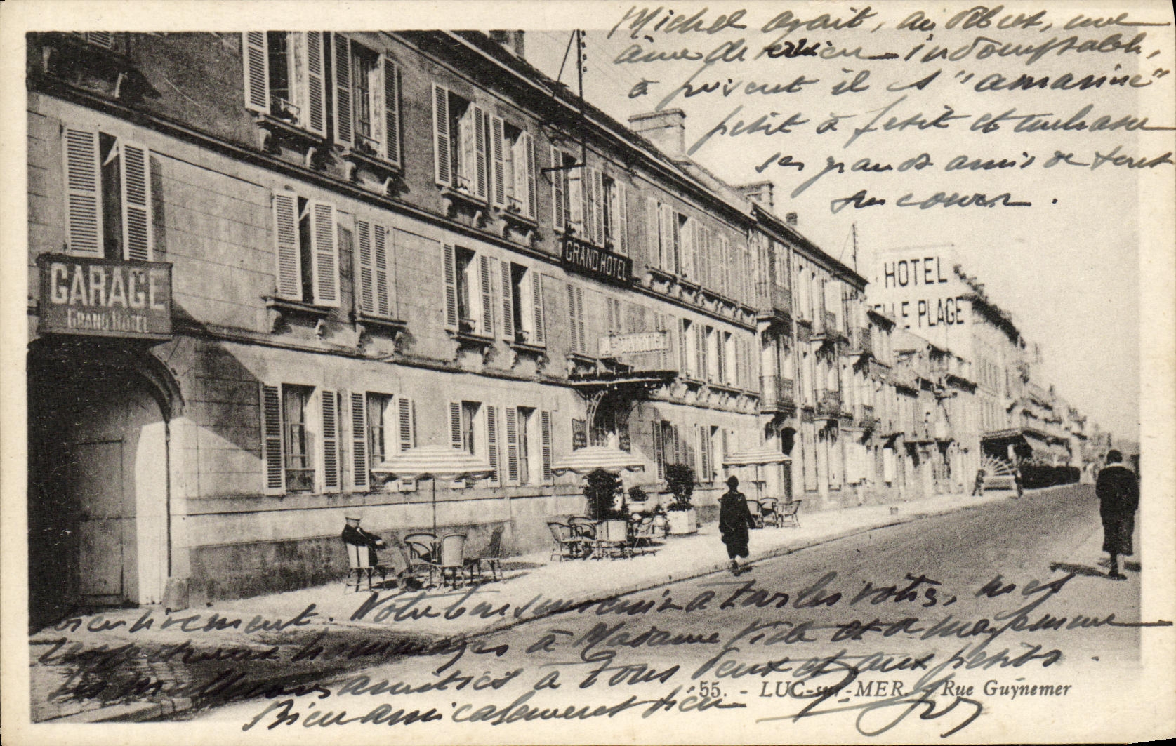 POSTAL Lucas de la VENDIMIA en la playa hermosa del hotel de Guynemer de la calle del mar