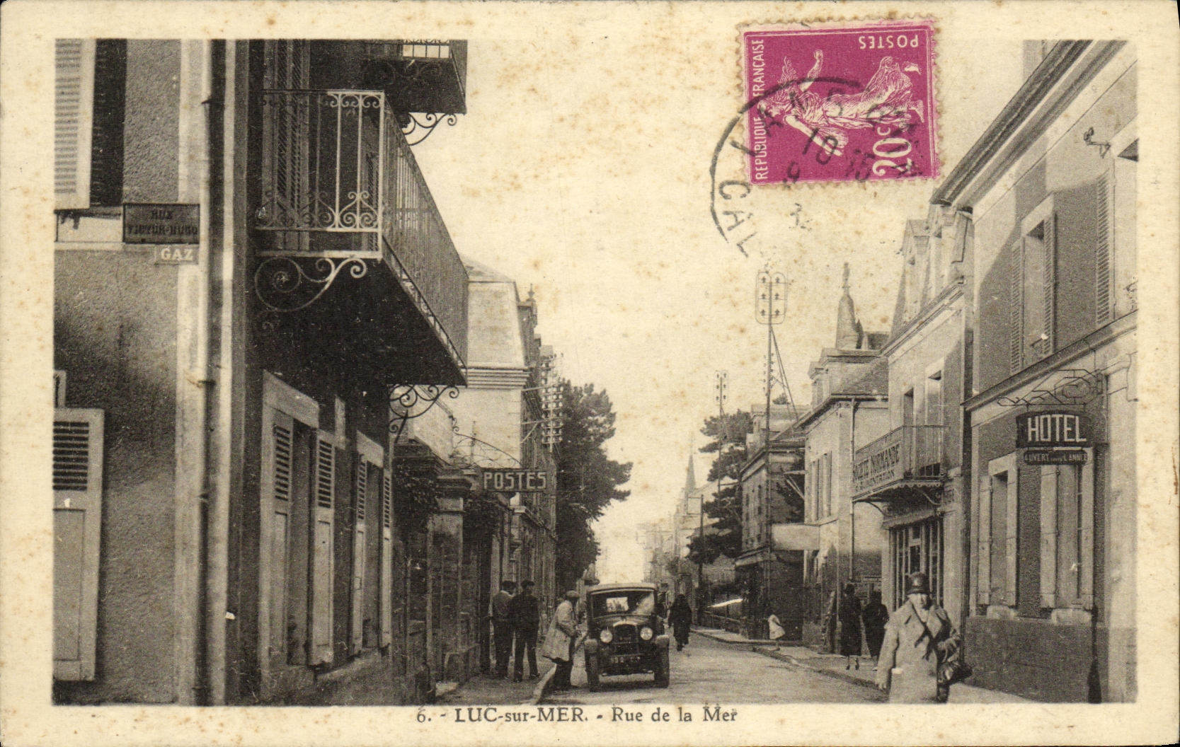 POSTAL Lucas de la VENDIMIA en la calle del mar de las estaciones del hotel del mar