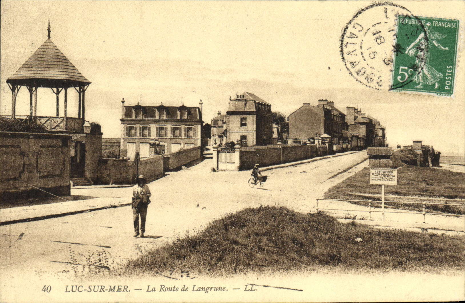 POSTAL Lucas de la VENDIMIA en el mar el camino de Langrune