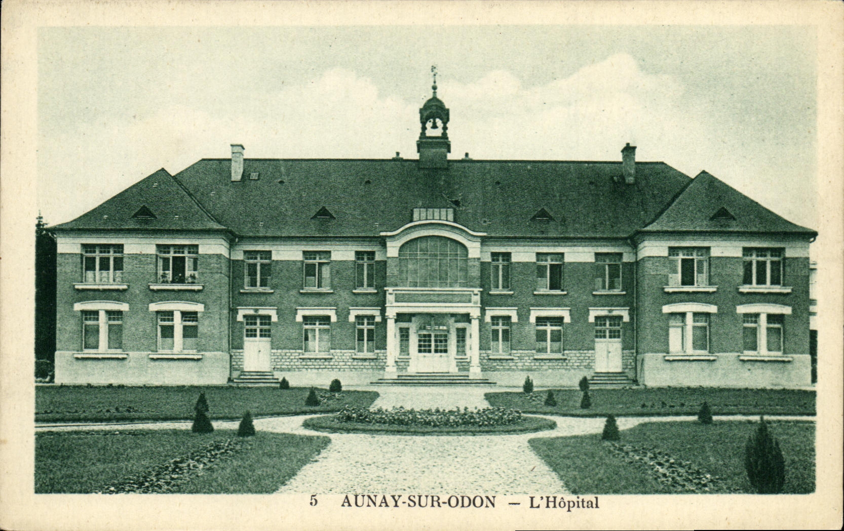VINTAGE POSTCARD Aunay on Odon L Hospital