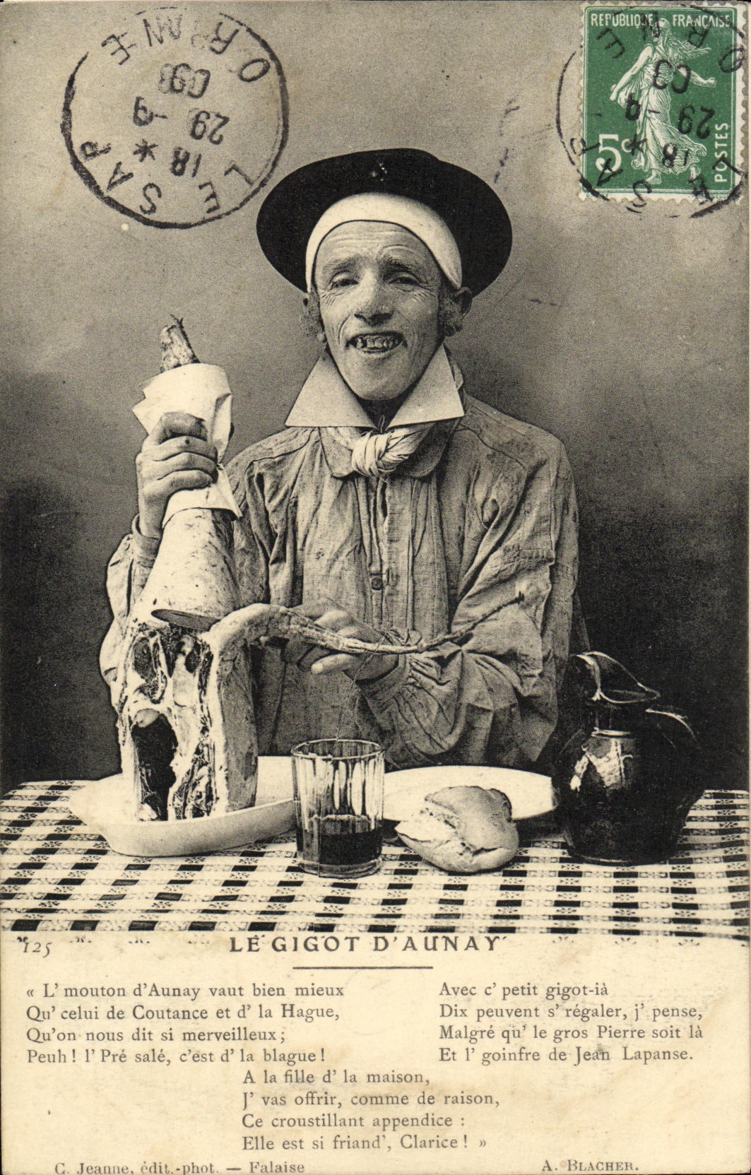 CPA Aunay sur Odon Le gigot d Aunay Folklore Costume
