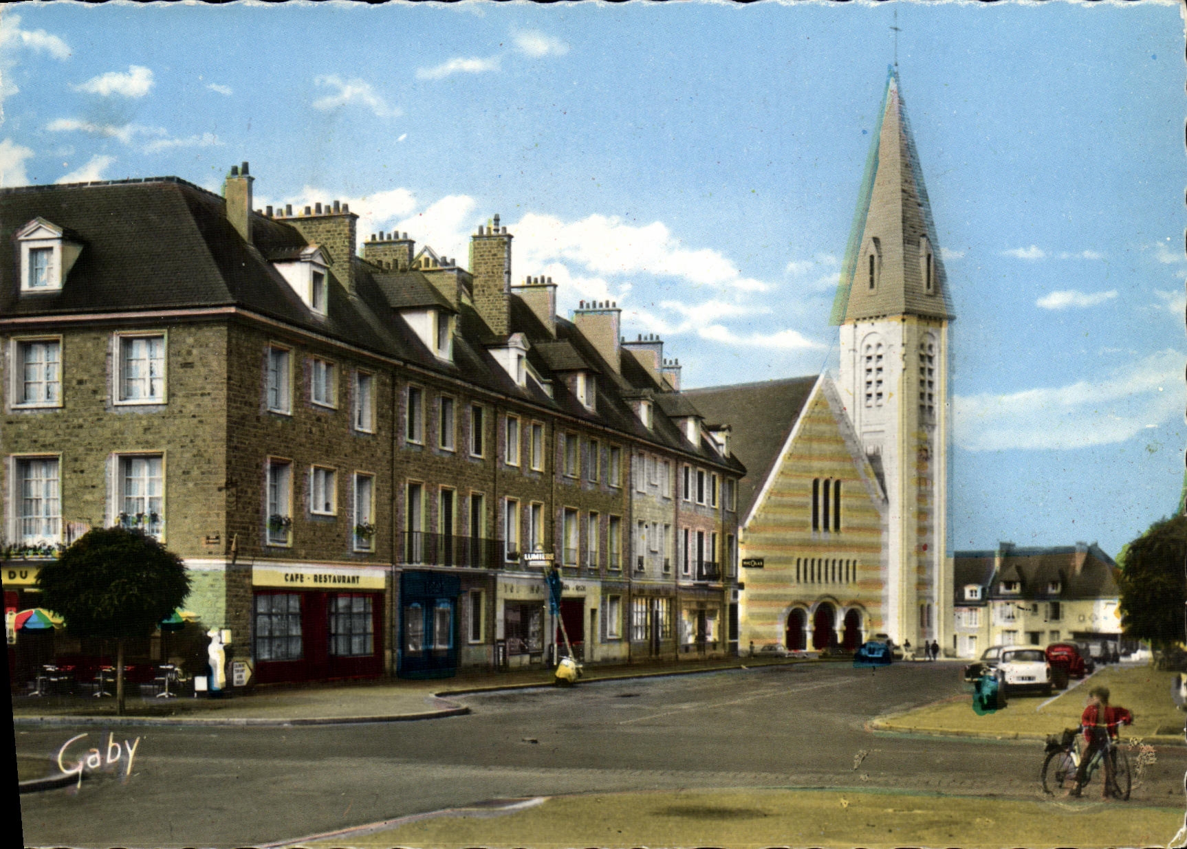 CPM Aunay sur Odon La Grande rue et L Eglise