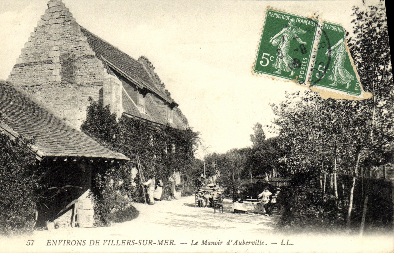 VINTAGE POSTCARD Surroundings De Villers On Sea the Manor D Auberville