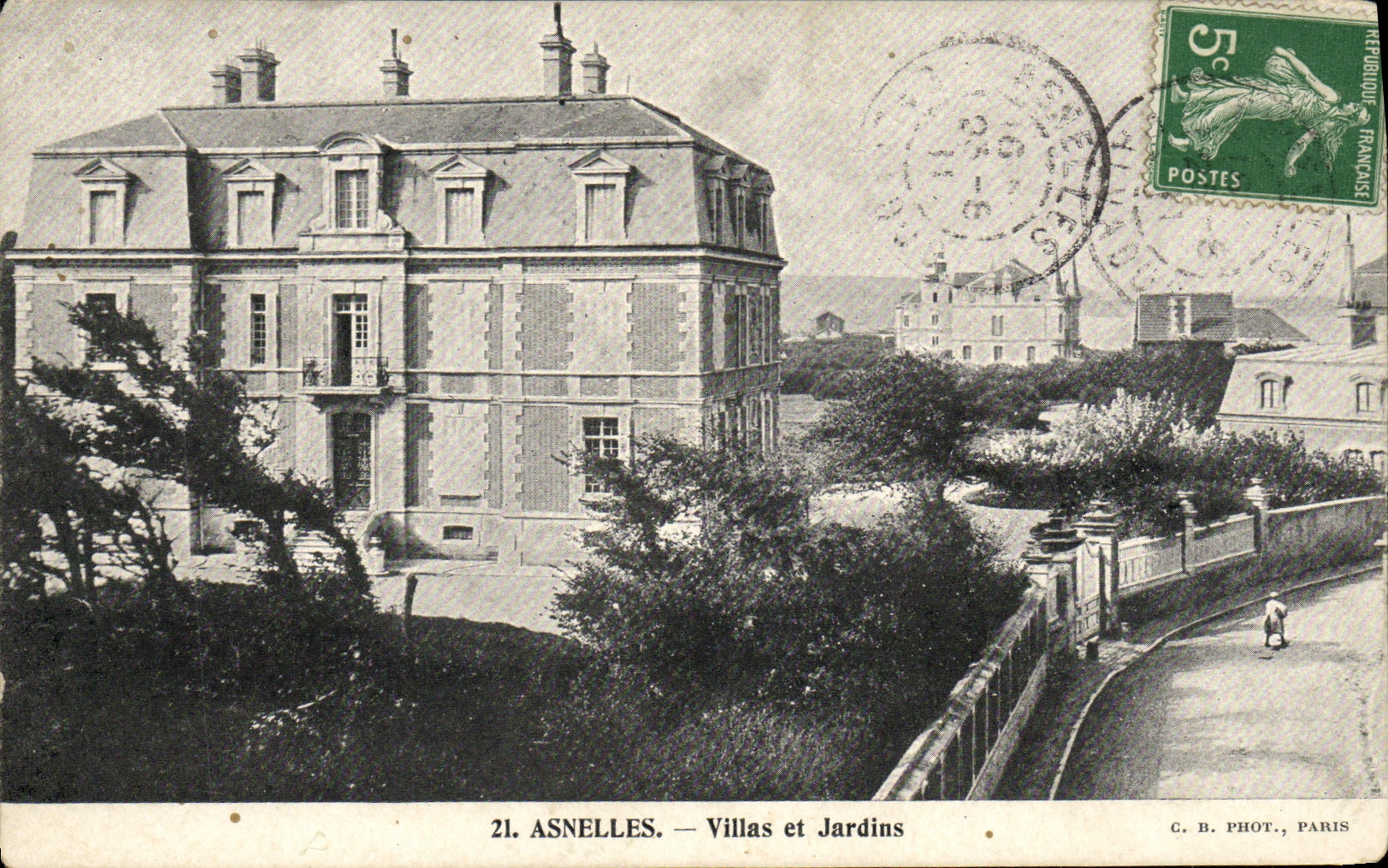 VINTAGE POSTCARD Asnelles Villas and Jardins
