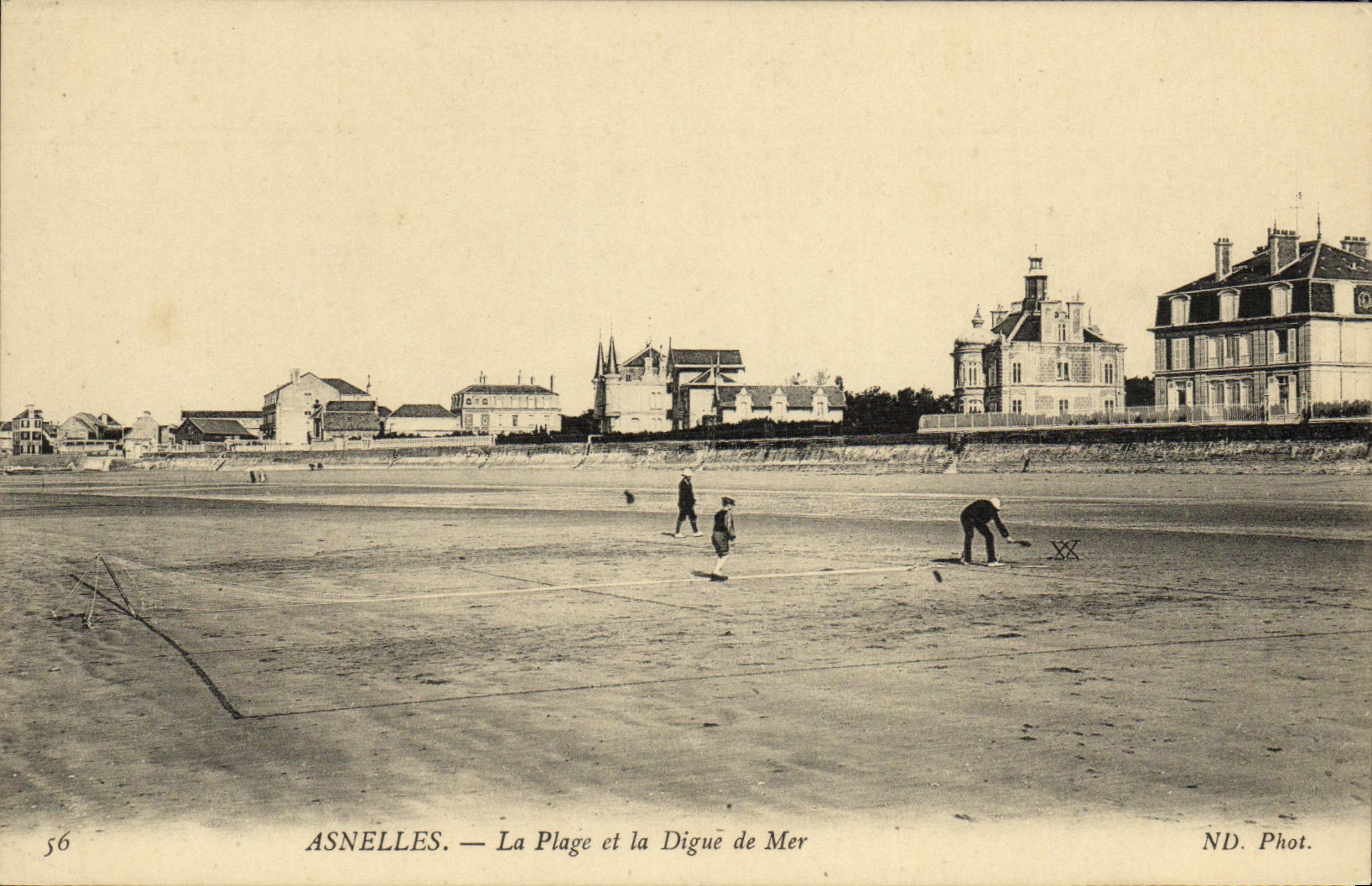 VINTAGE POSTCARD Asnelles the Beach and the Dam of Sea