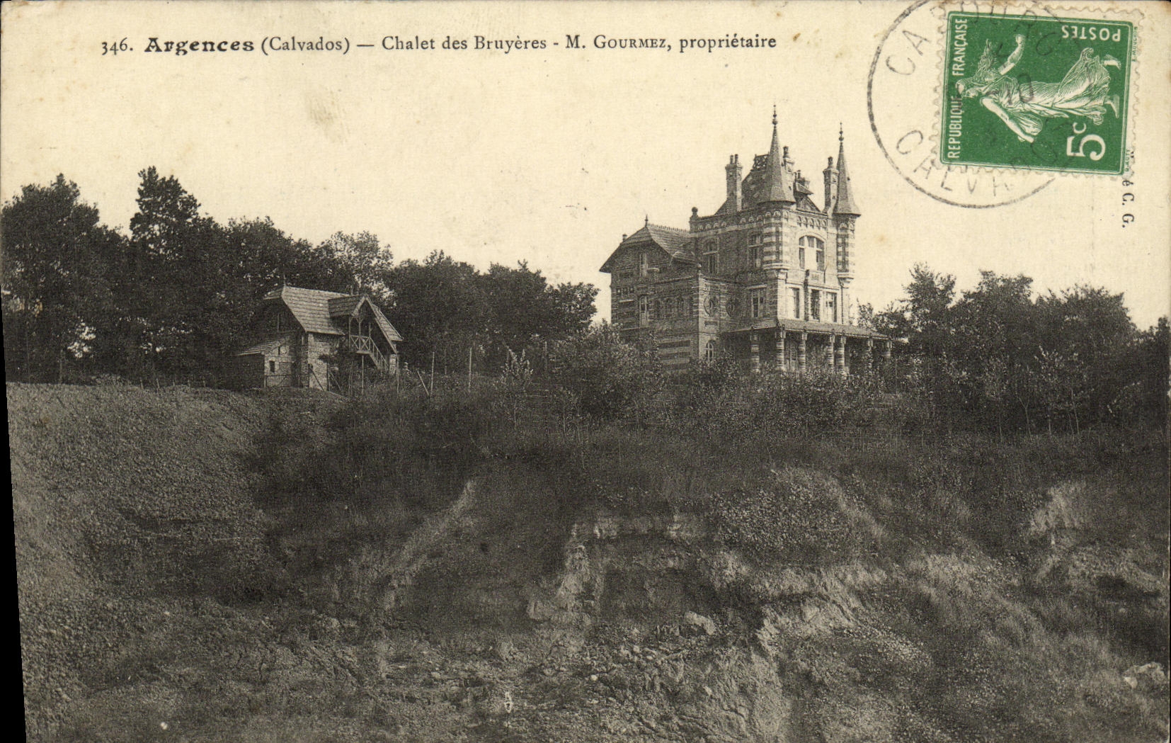 VINTAGE POSTCARD Argences Country cottage of the Heathers Gourmez Owner