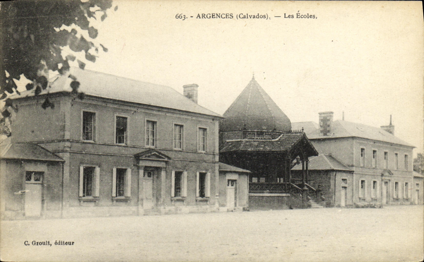 VINTAGE POSTCARD Argences Schools