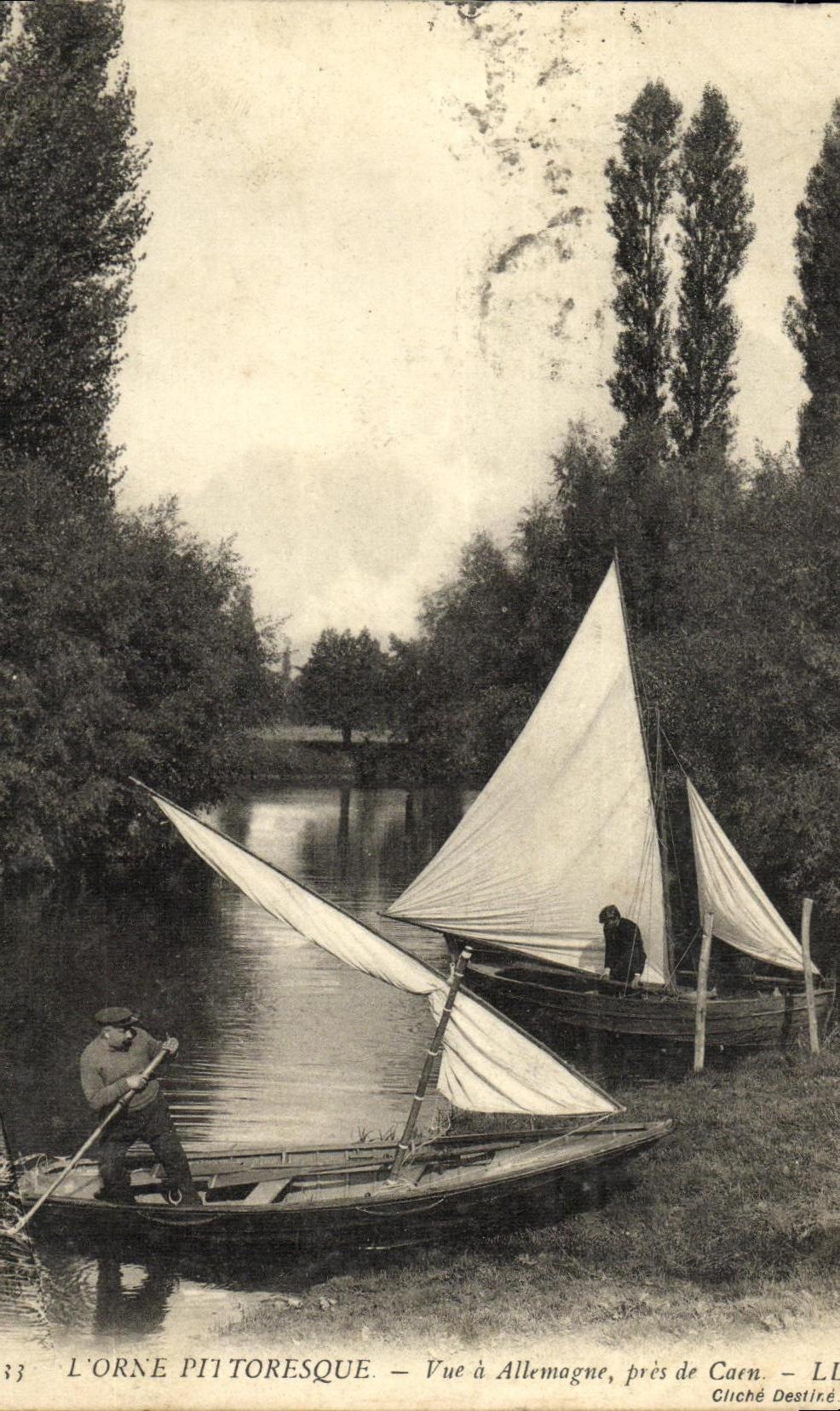 CPA L Orne Pittoresque Vue A Allemagne Pres De Caen Bateau