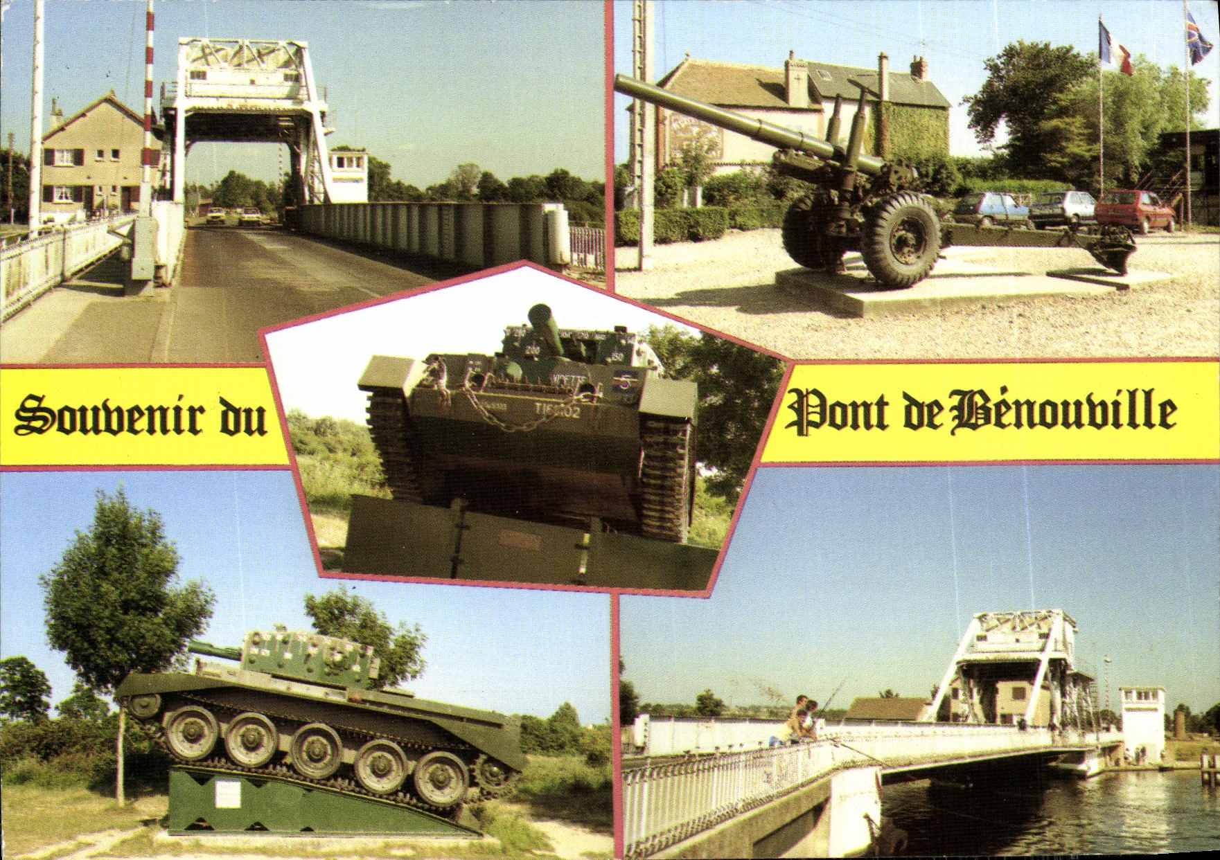 MODERN CARD To remember Of the Bridge De Benouville Tank Tank