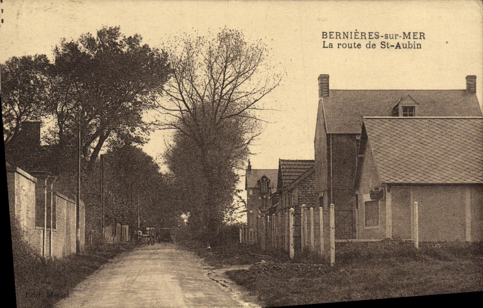 VINTAGE POSTCARD Bernieres On Sea the road of St Aubin