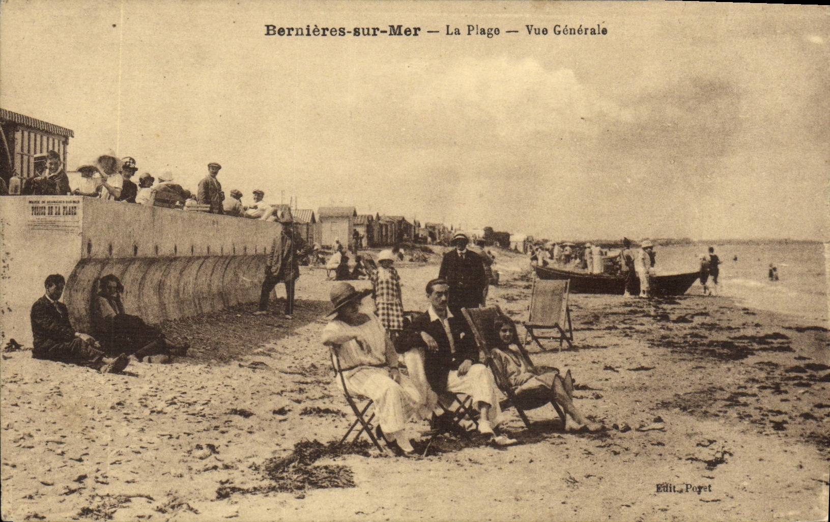 CPA Berniers Sur Mer La Plage Vue Generale