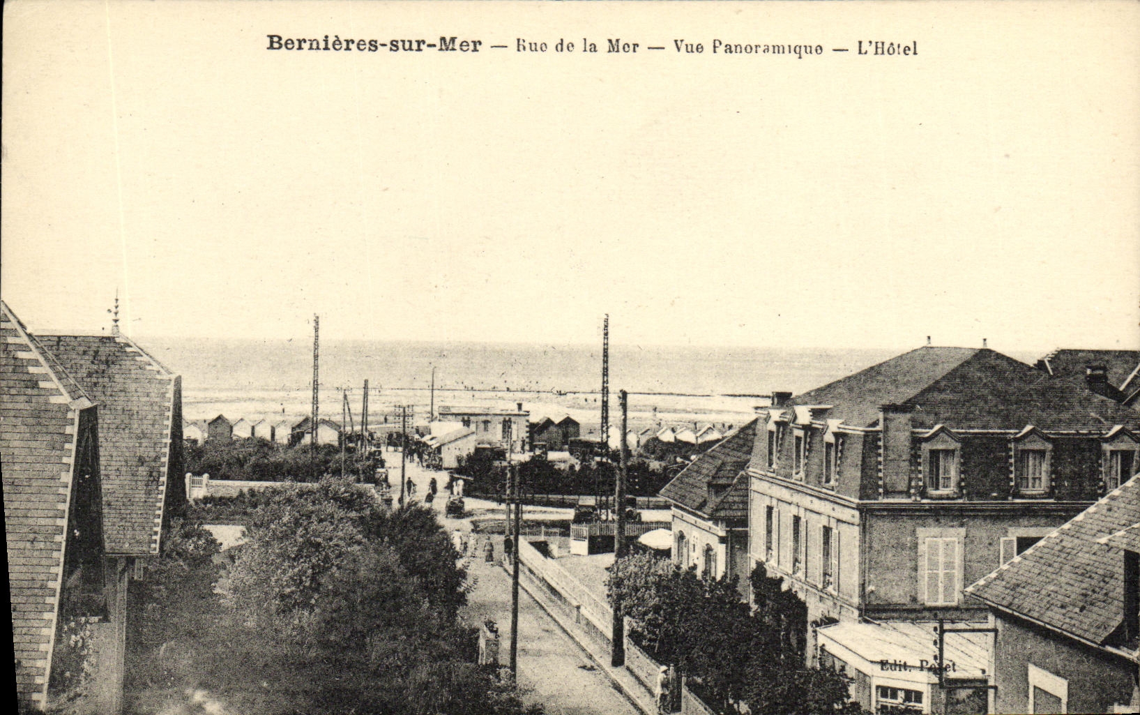 CPA Bernieres Sur Mer Bue de la Mer Vue Panoramique L Hotel