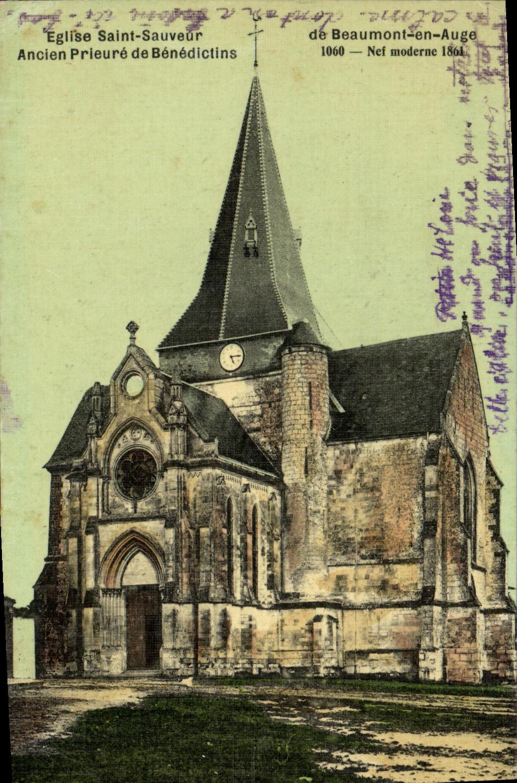 CPA Eglise Saint Sauveur ancien Prieure de Benedictins Beaumont en Auge carte toilee 