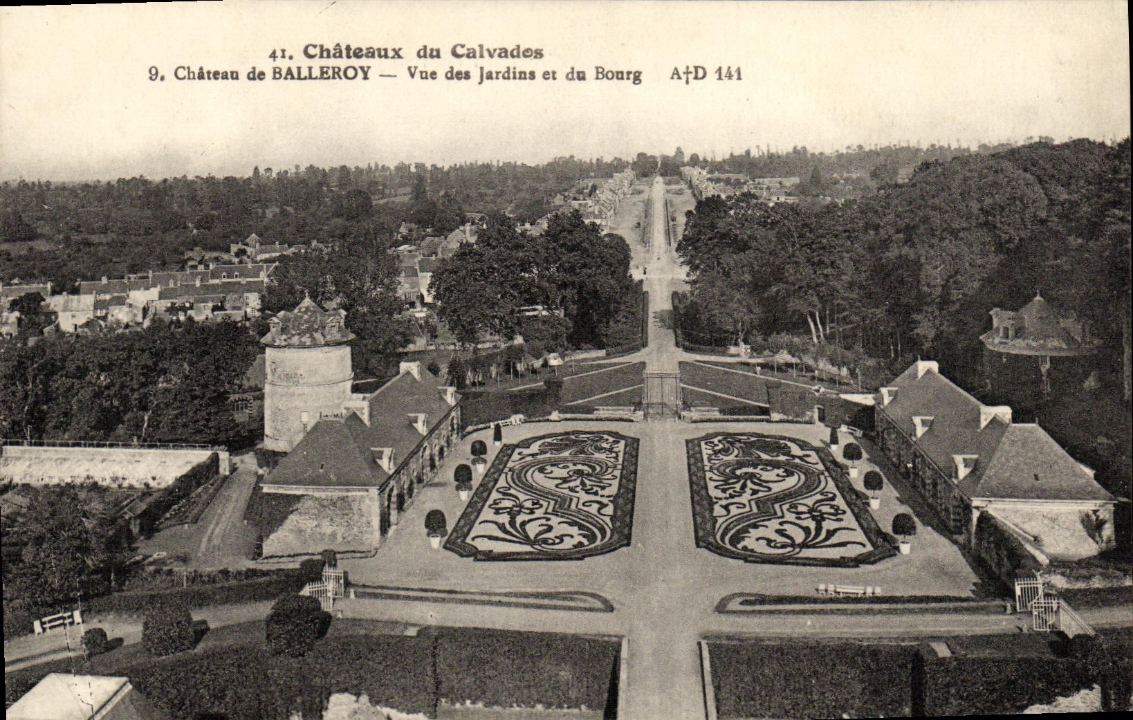 CPA Chateau de Balleroy Vue des Jardins et du Bourg