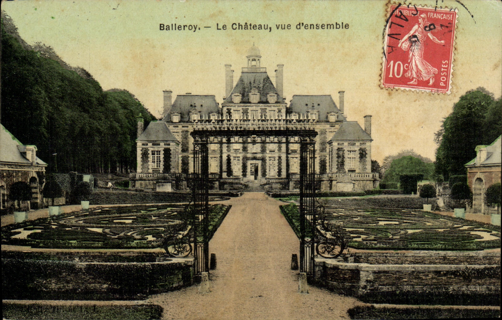 VINTAGE POSTCARD Balleroy the Castle seen D together