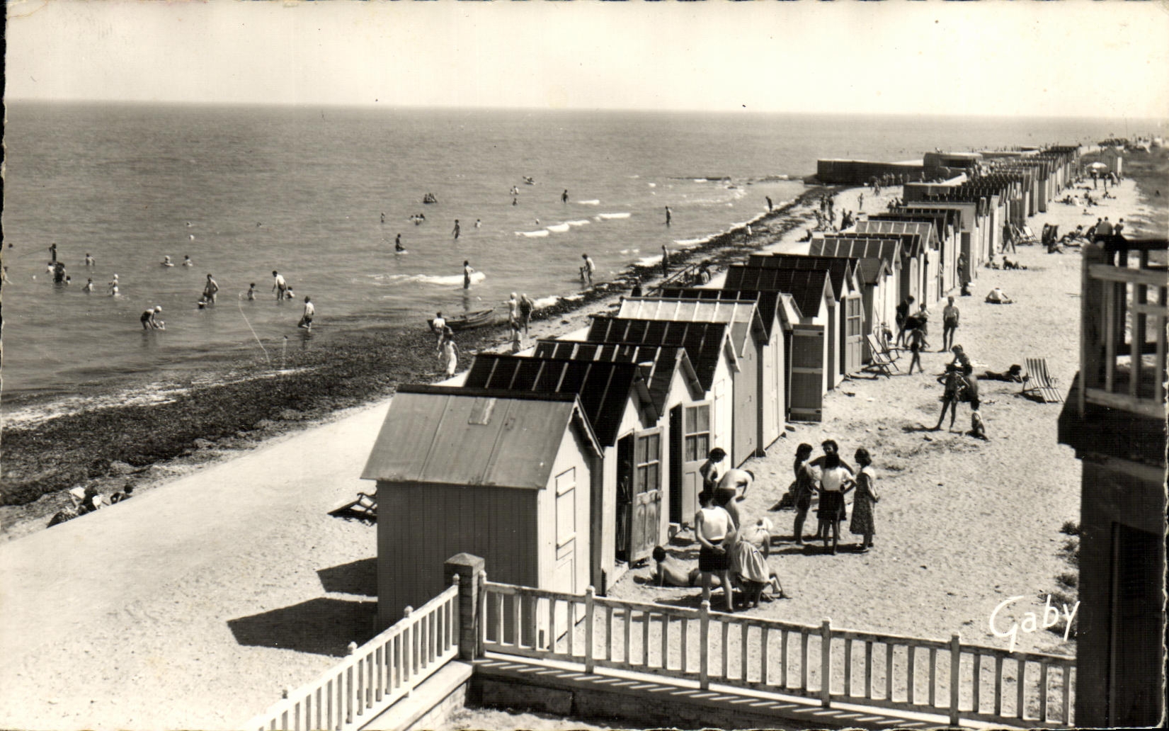 MODERN CARD Bernieres on Sea the Beach