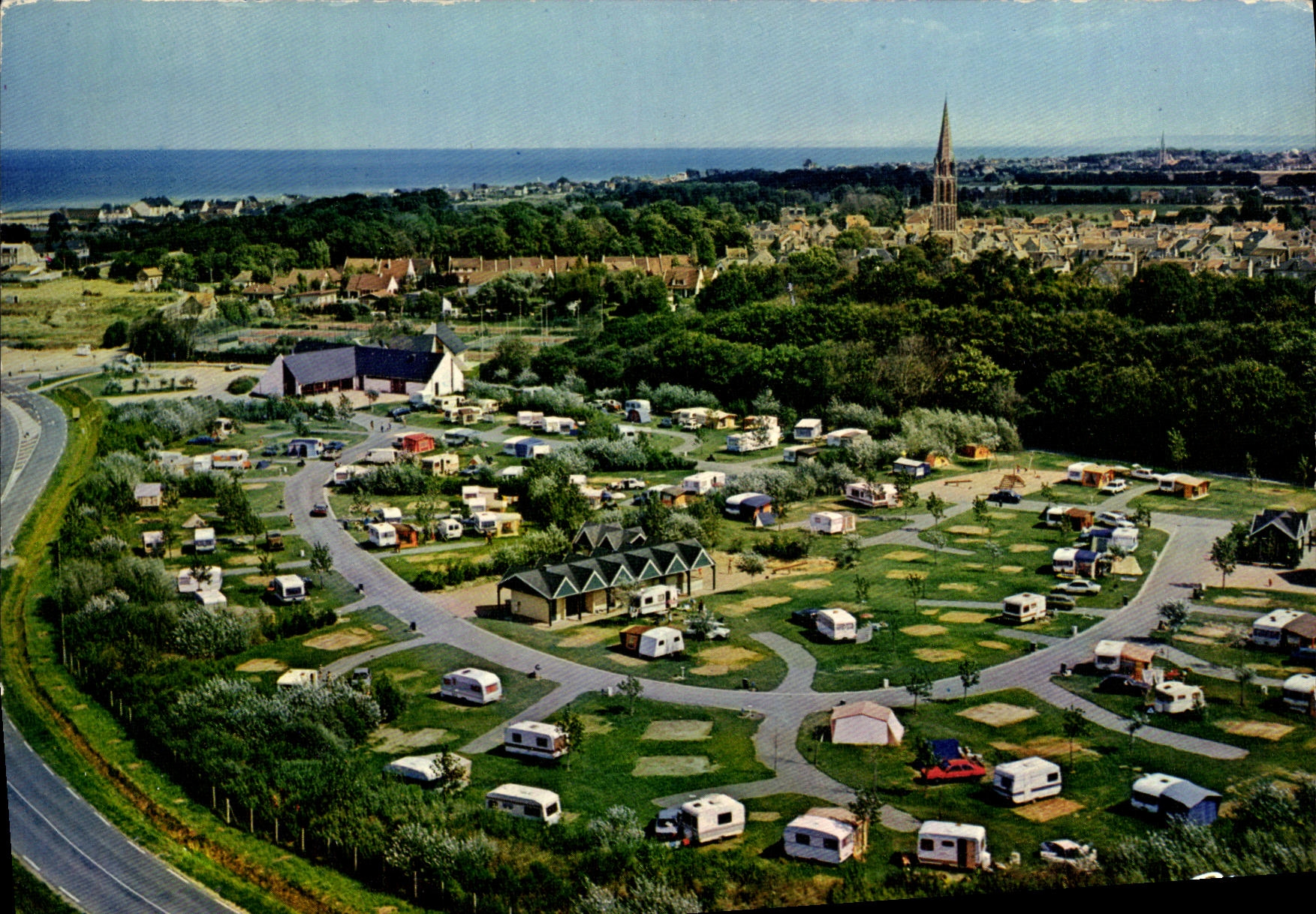 MODERN CARD Bernieres on Sea Seen air Le Havre of Bemieres Camoing