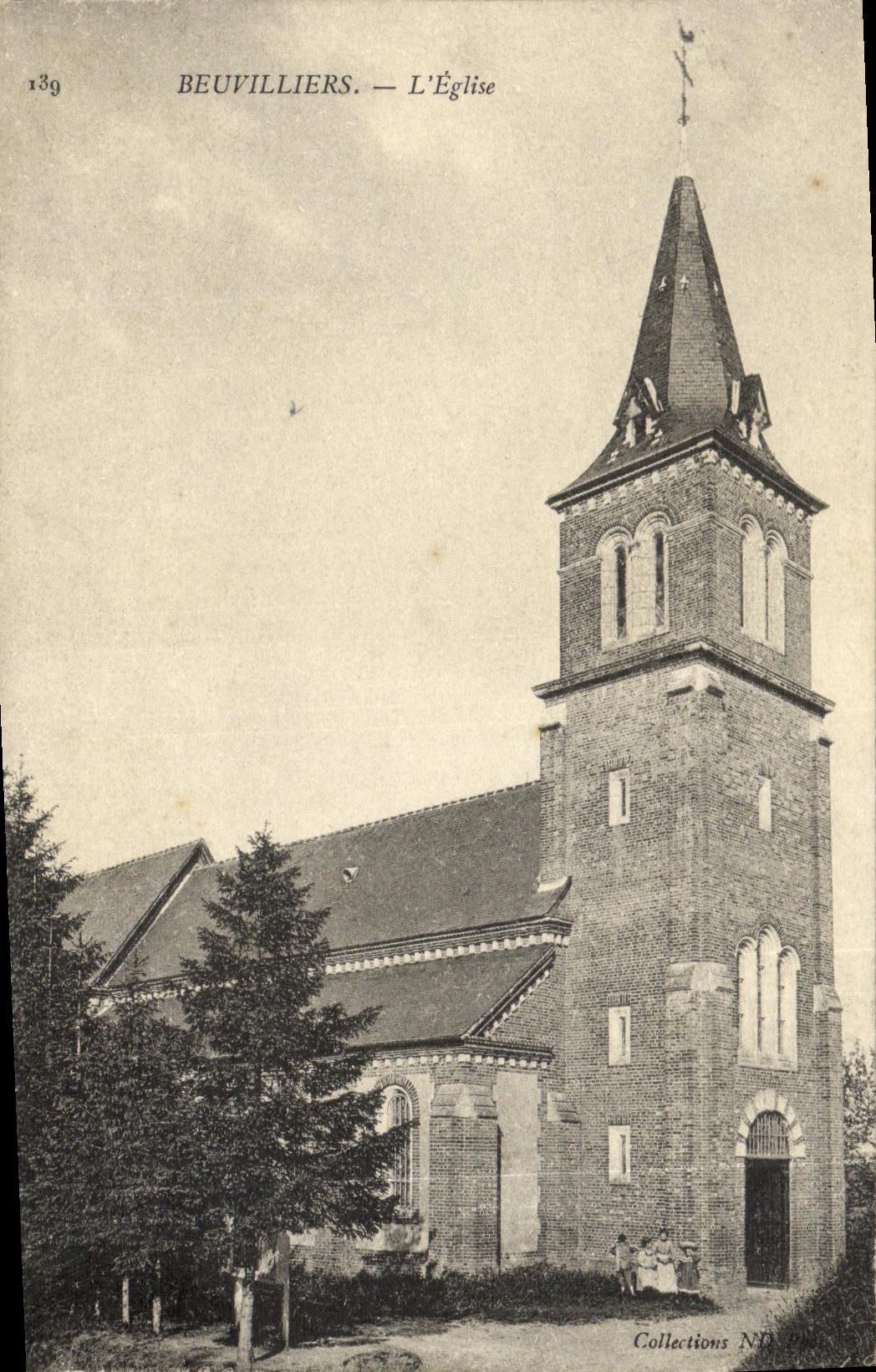 VINTAGE POSTCARD Beuvillers L Church