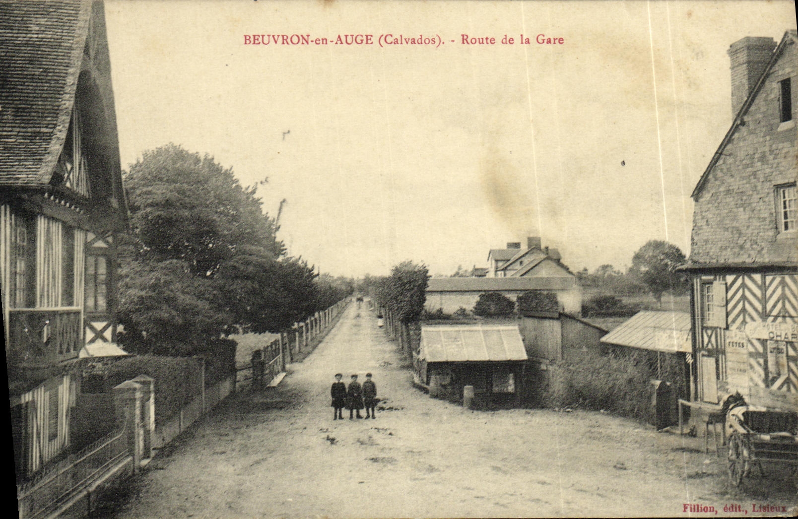 VINTAGE POSTCARD Beuvron out of Trough Road of the Station