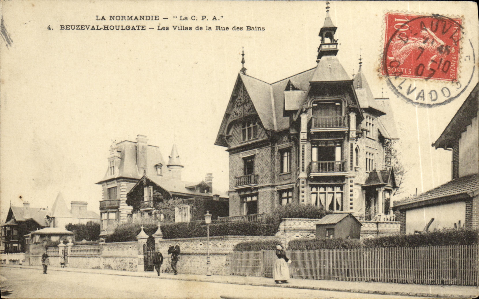 CPA Beuzeval Houlgate Les Villas de la Rue des Bains 