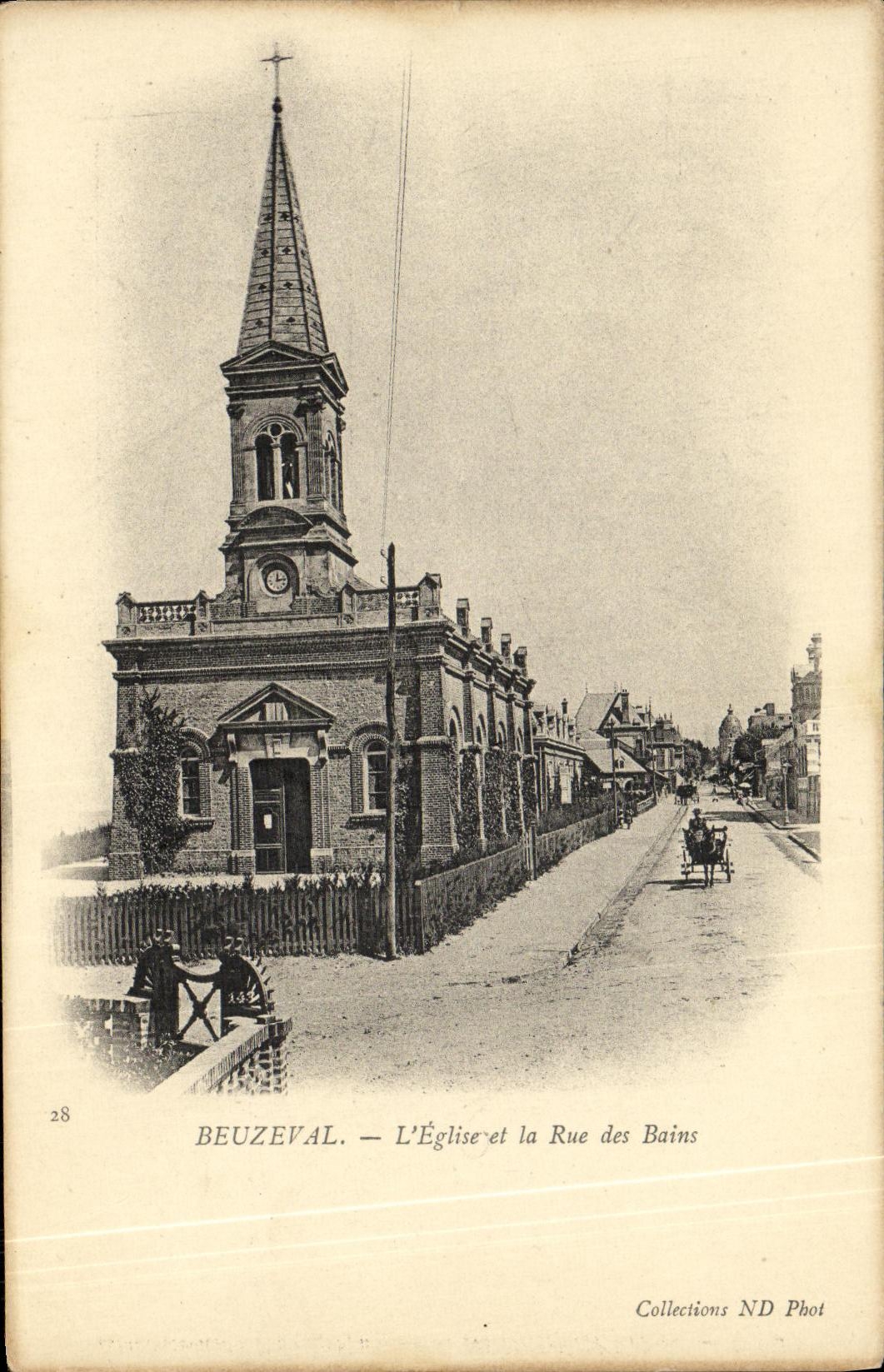 VINTAGE POSTCARD Beuzeval L Church and the Street of the Baths
