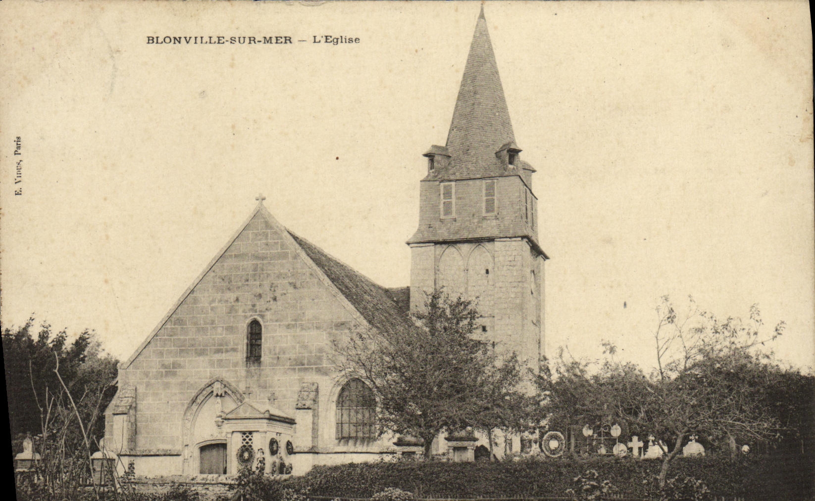 VINTAGE POSTCARD Blonville on Sea L Church