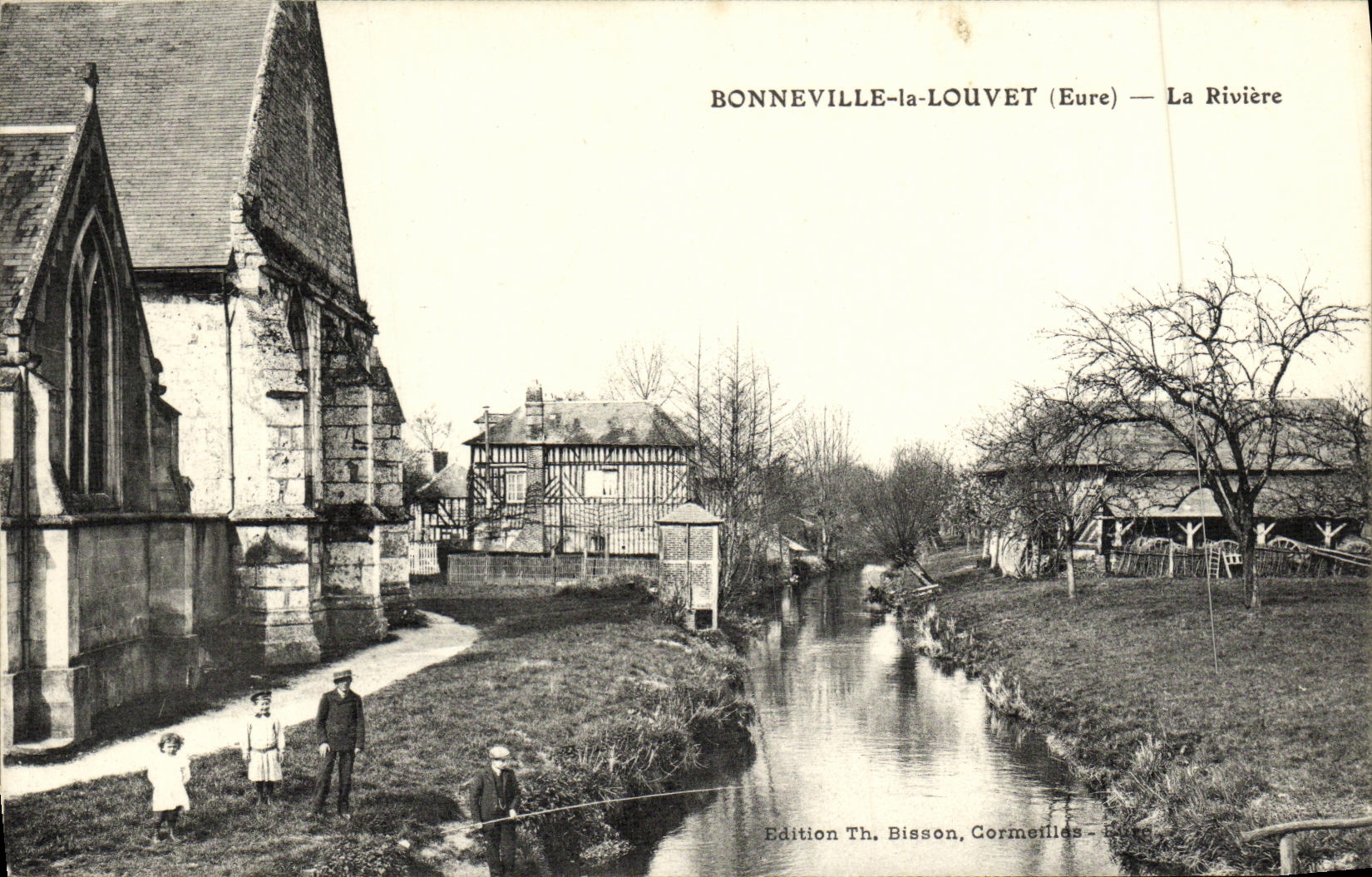 VINTAGE POSTCARD Bonneville Louvet the River sinning