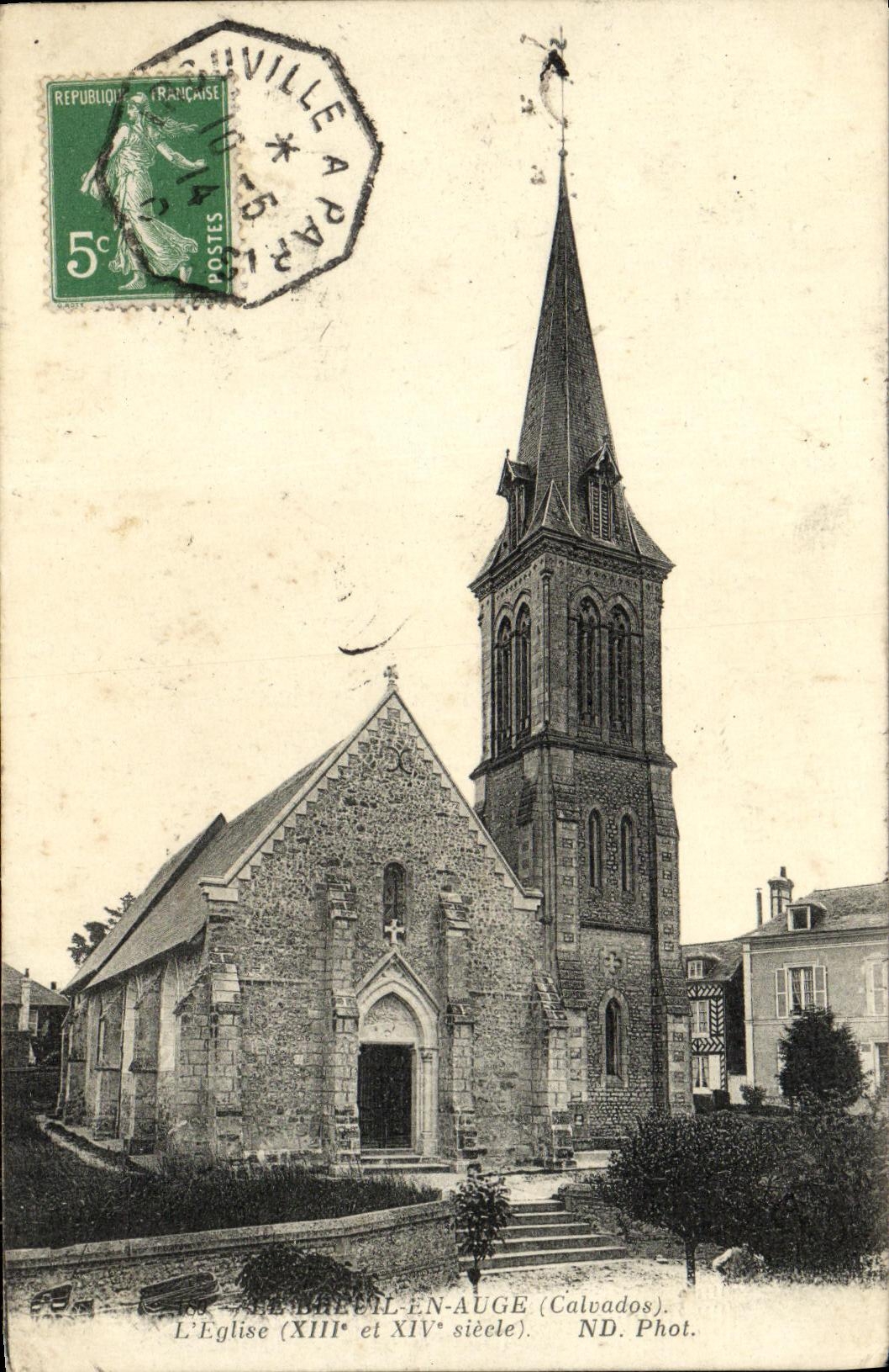 CPA Le Breuil en Auge L Eglise