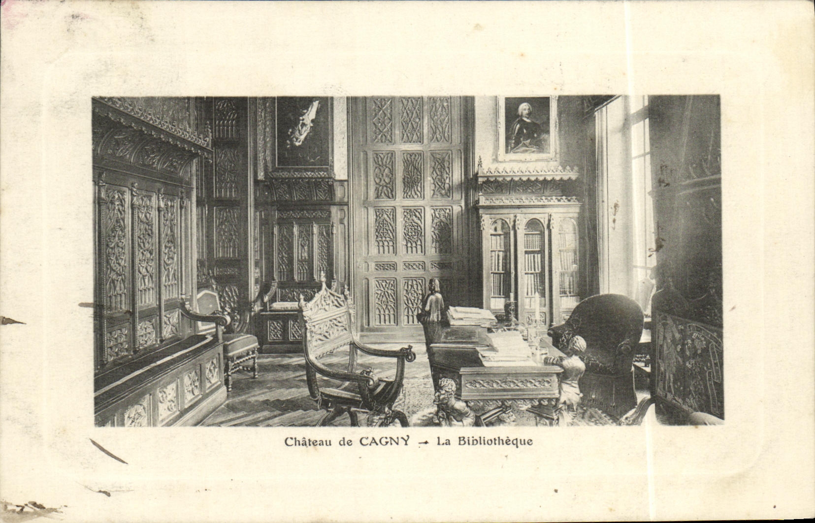 CPA Chateau de Cagny La Bibliotheque