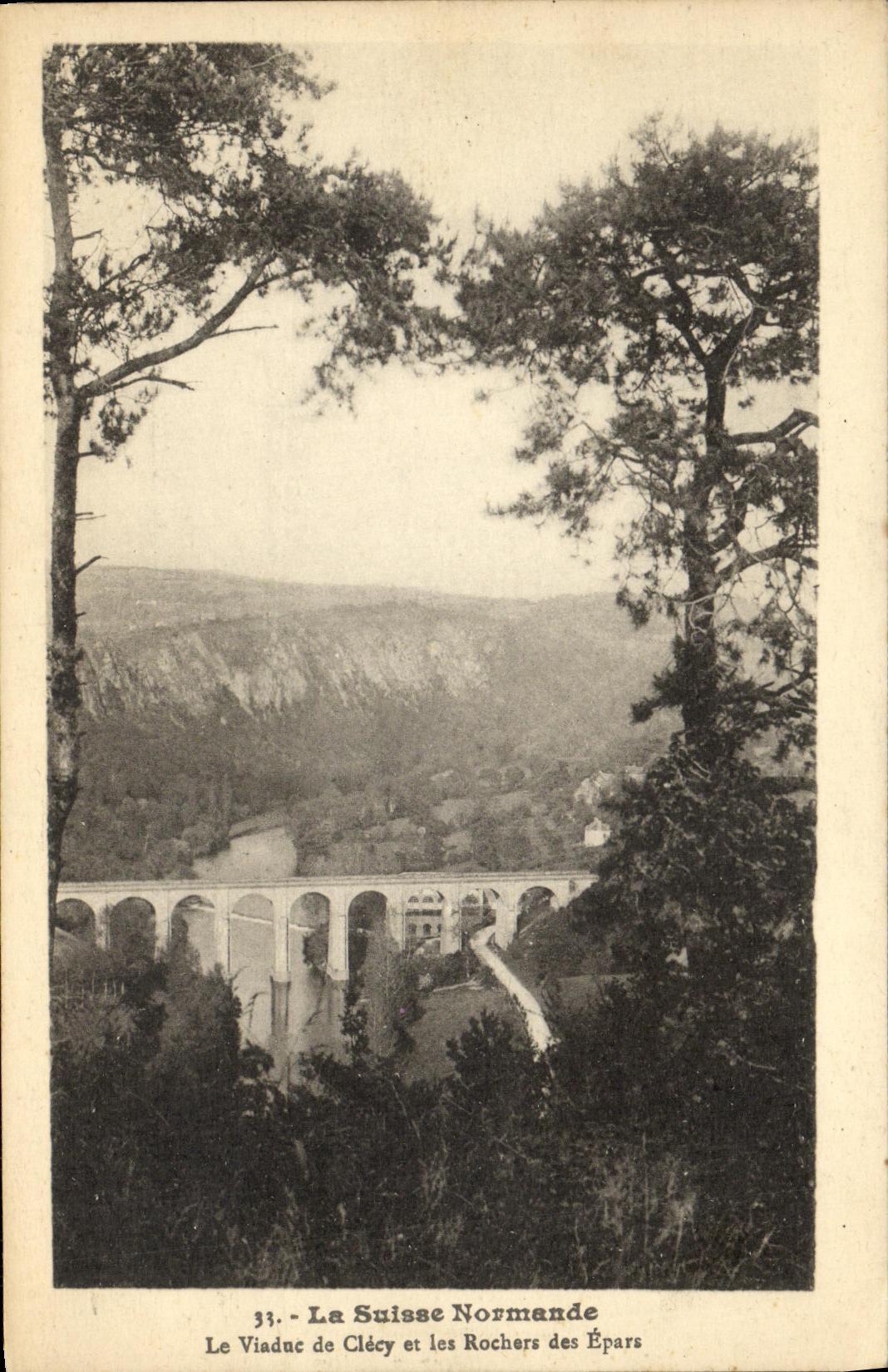 VINTAGE POSTCARD the Viaduct of Clecy and Rocks of the Scattered one
