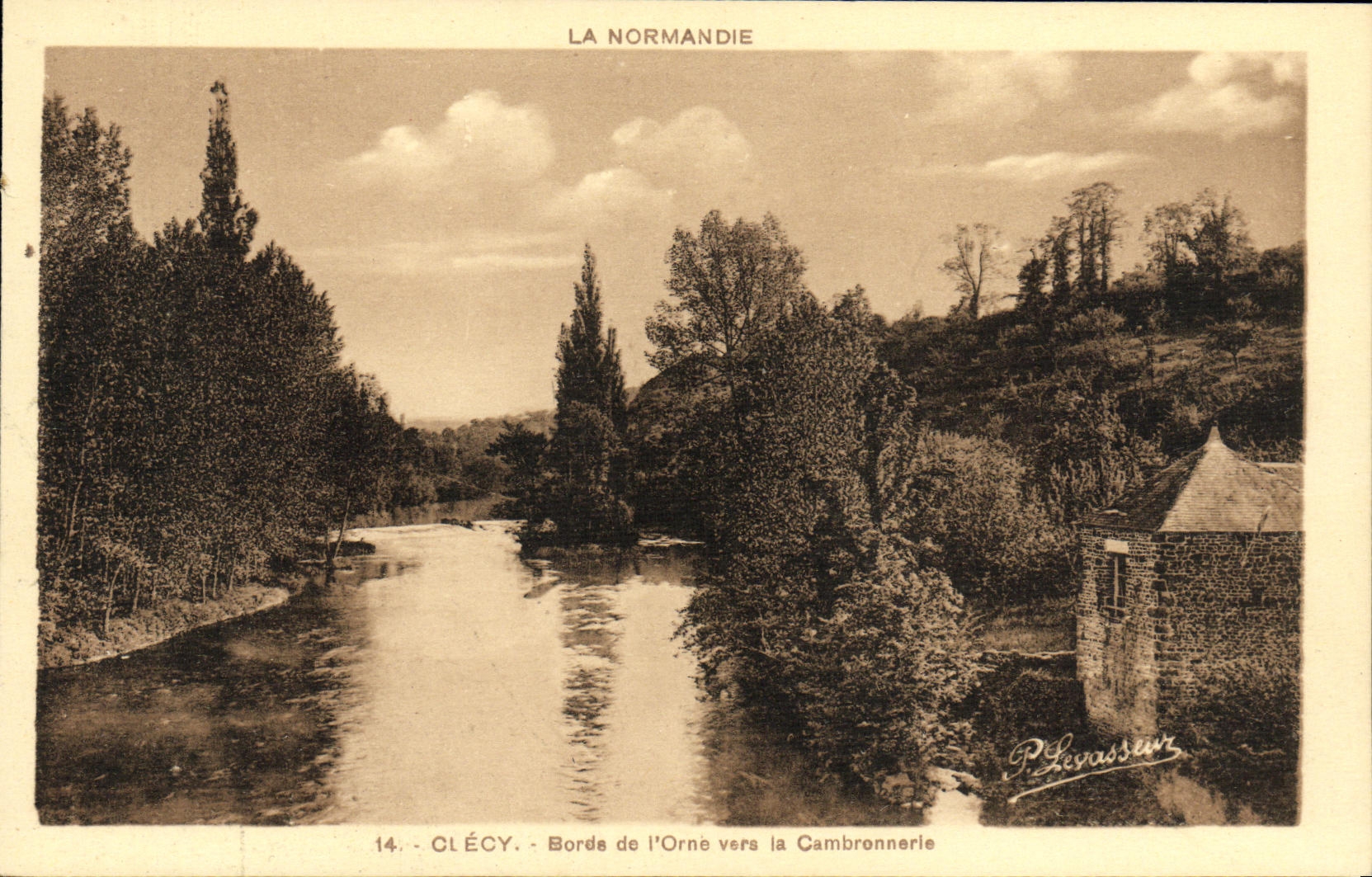 La POSTAL Clecy Bords de la VENDIMIA de L adorna hacia Cambronnerie