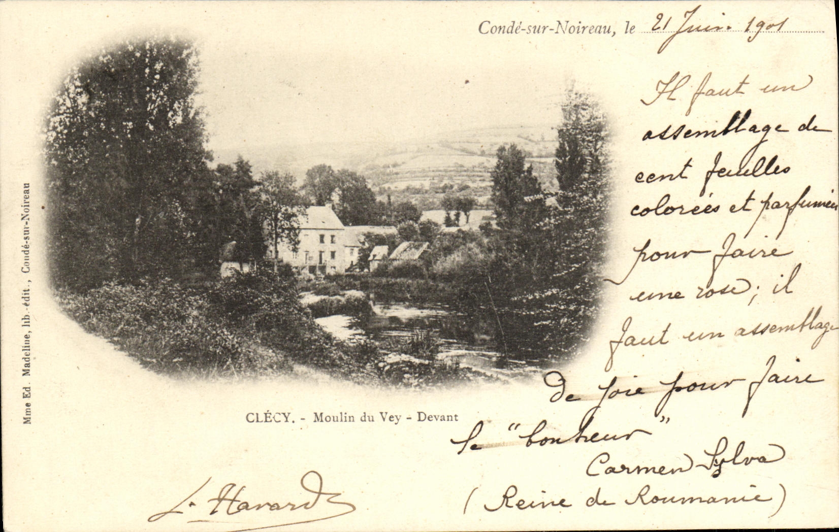 VINTAGE POSTCARD Clecy Mill of Vey In front of Cop on Noireau