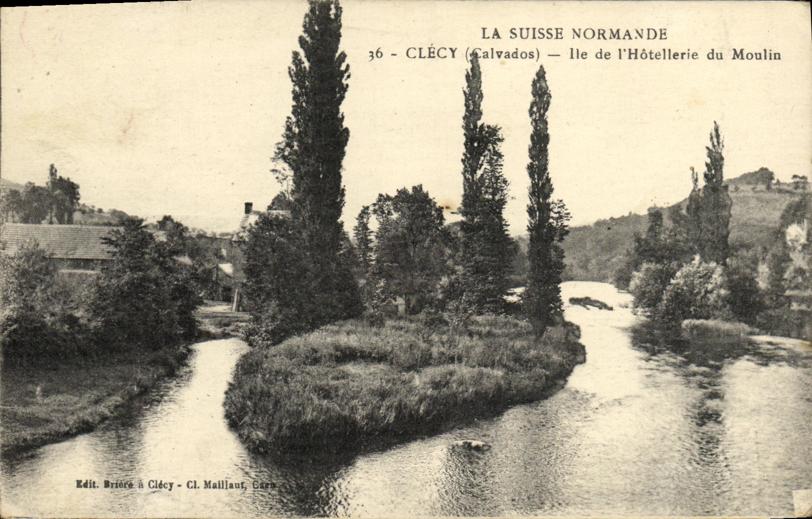 CPA La Suisse Normande Clecy lle de l Hotellerie du Moulin