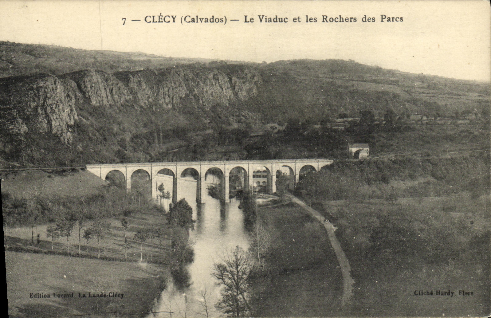 VINTAGE POSTCARD Clecy the Viaduct and Rocks of Parks
